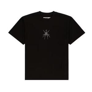 Sp5der Men's Spider Rhinestone Embellished Short Sleeve T-Shirt - Large